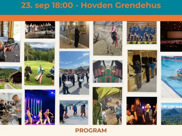Plakat med bilder og program