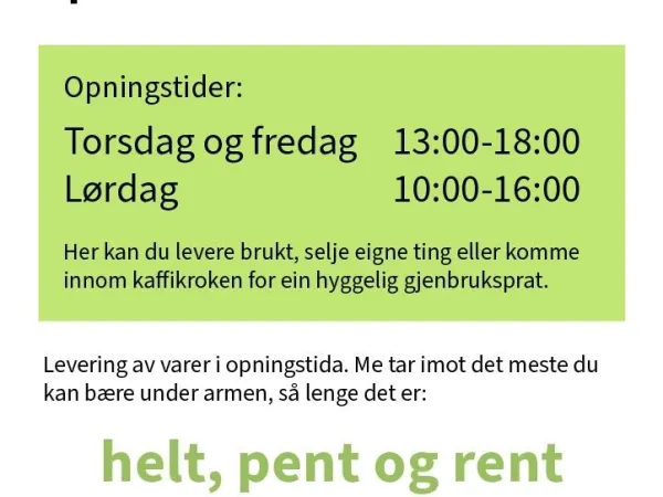 Pop-up reuse shop in Hovden!